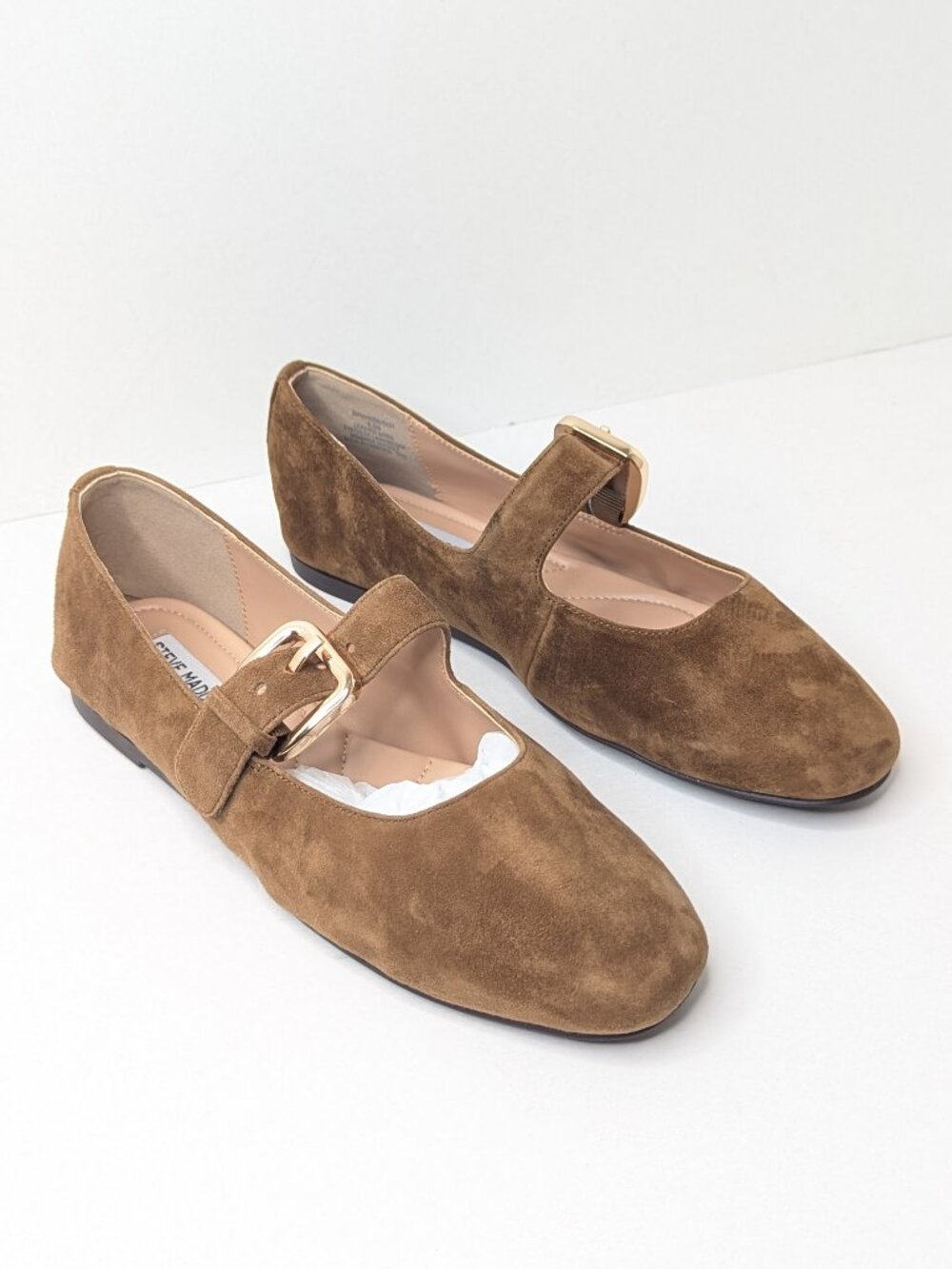 Steve Madden Zarah Mary Jane Flats Chestnut Suede Womens 8.5